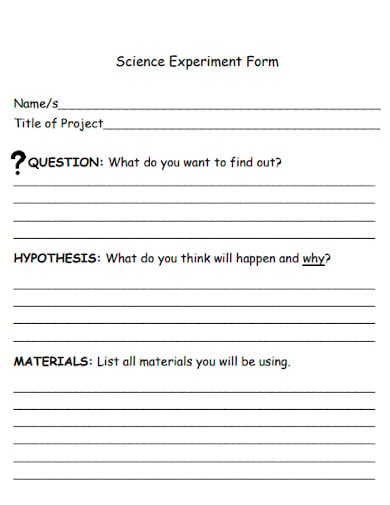 FREE 11 Science Experiment Form Template In PDF MS Word