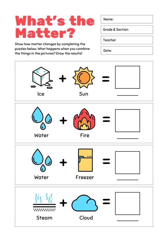 Free Custom Printable Science Worksheet Templates Canva