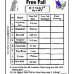 Free Fall Physics Worksheet Michelleskyllektion