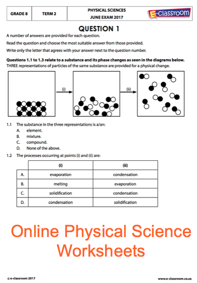 Free Printable Physical Science Worksheets