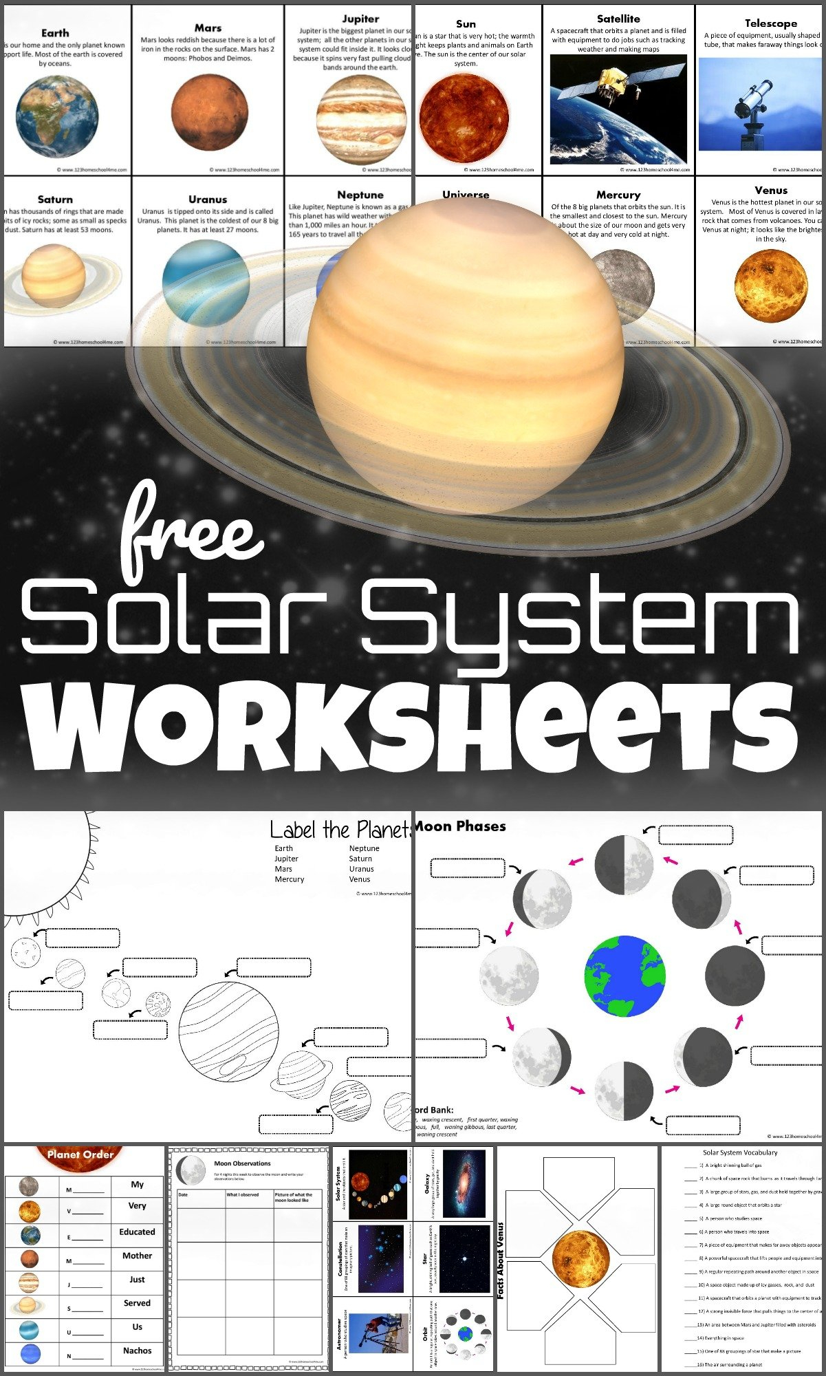 FREE Solar System Worksheets