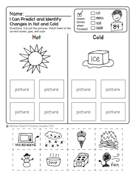 Freebie No prep First Grade Science Doodles Printables E4D