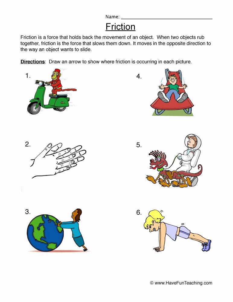 Friction And Gravity Worksheet Answer Scienceworksheets