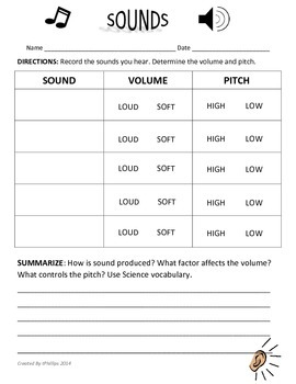 Grade 4 Science Sound Worksheets