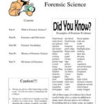 Introduction To Forensic Science Worksheet