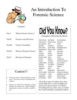 Introduction To Forensic Science Worksheet