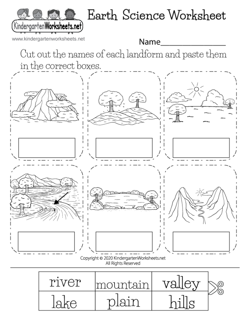 Landforms Earth Science Worksheet Free Printable Digital PDF