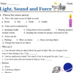 Light Sound And Force Worksheet For Class 3