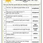 Light Worksheets For Grade 4