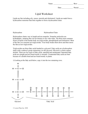 Lipid Worksheet Answer Key Fill Online Printable Fillable Blank 