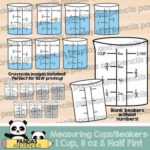 Measuring Cups Beakers In Cups Ounces Oz And Half Pint TpT