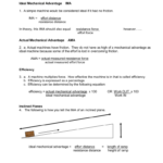 Mechanical Advantage Worksheets