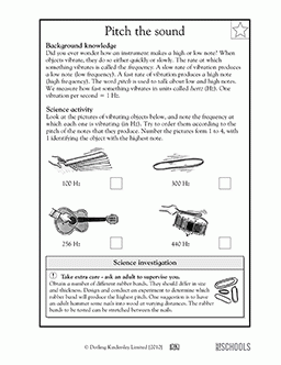 Music Frequency And Pitch 5th Grade Science Worksheet GreatSchools