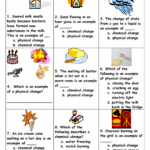 Physical Chemical Changes Worksheets