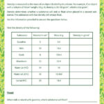 Physical Science Density Worksheet