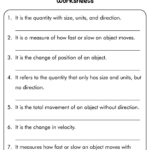 Physical Science Velocity And Acceleration Worksheet