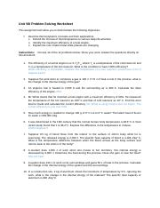 Physics Unit VIII docx Unit VIII Problem Solving Worksheet This 