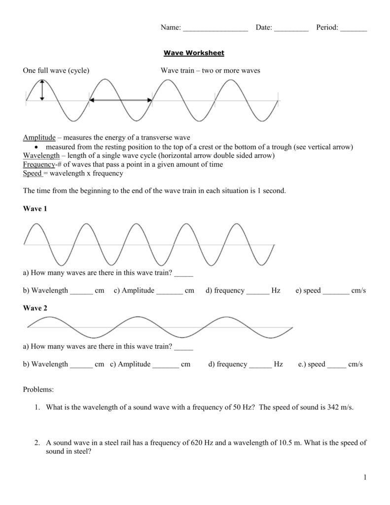 Physics Waves Worksheet Answers