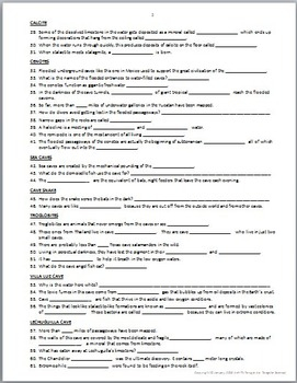 Planet Earth CAVES Video Questions Worksheet Editable By Tangstar 