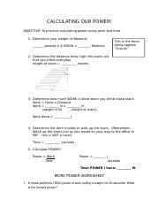 Power Calculations Worksheet