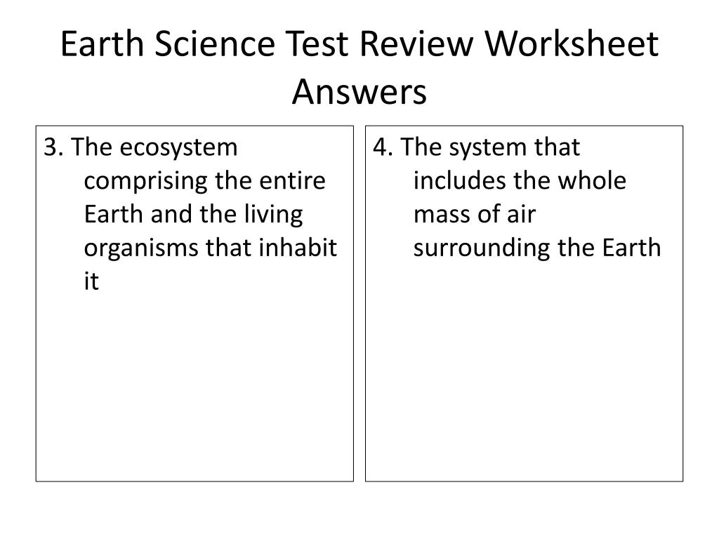 PPT Earth Science Test Review Worksheet ANSWERS 30 Points 