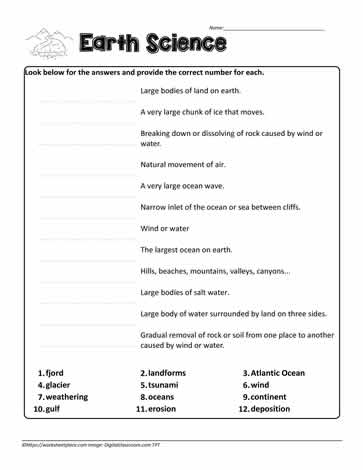 Quiz For Earth Science With Answers Worksheets