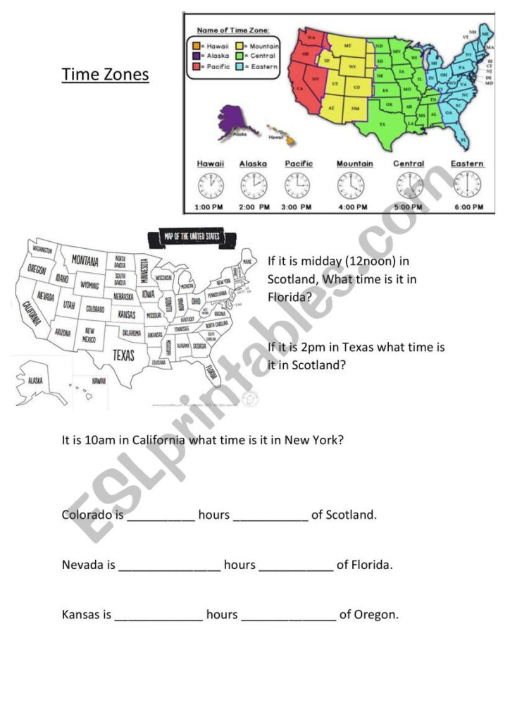 Regents Earth Science World Time Zones Worksheet Answer Key Printable 