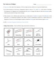 Ridgeology Wkst docx The Science Of Ridges Name 1 Ridgeology Is The