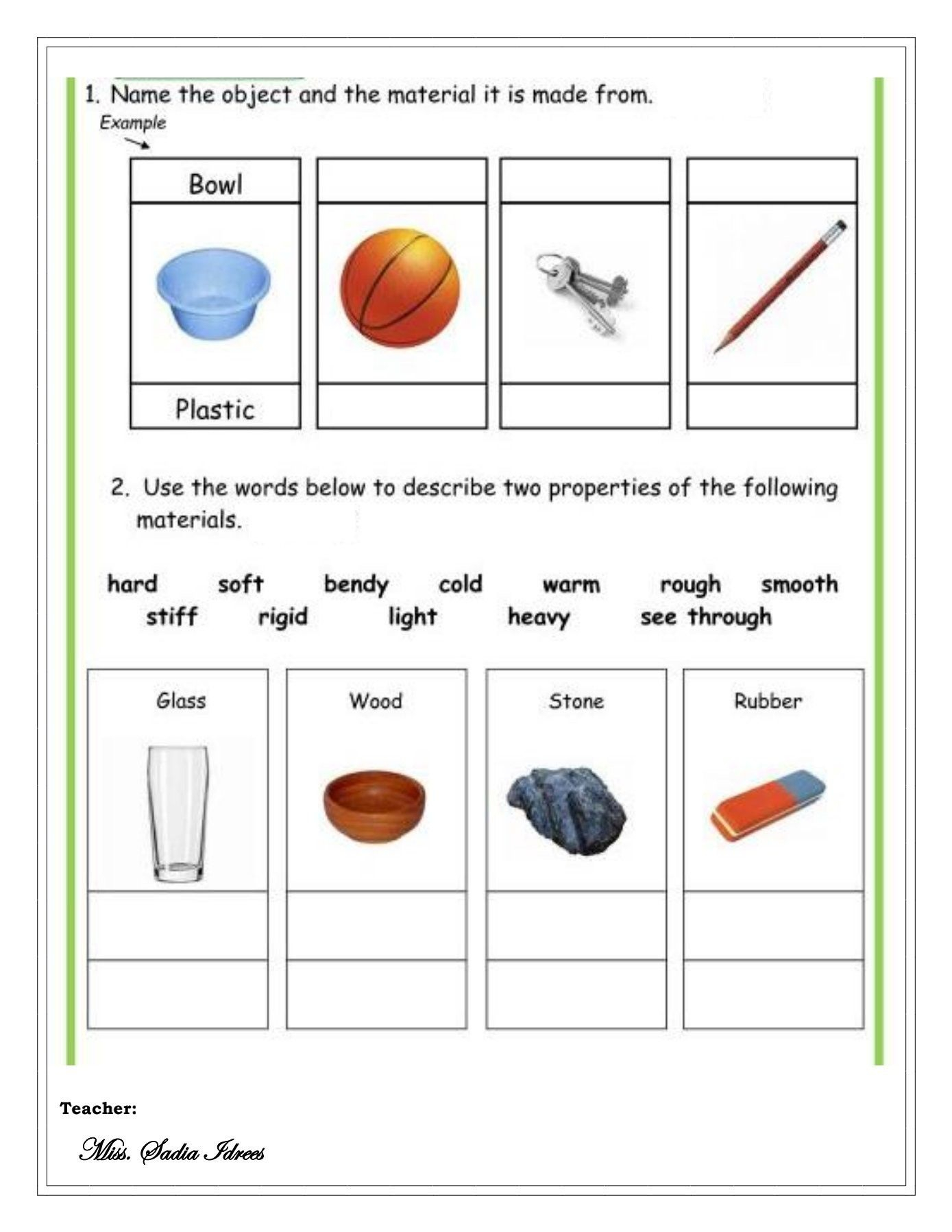 Science Worksheet Printable With Grade