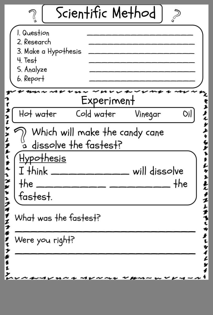 Scientific Inquiry Worksheets