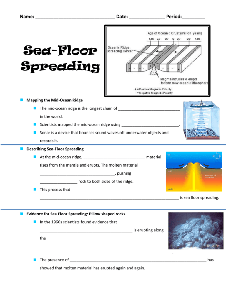 Sea Floor Spreading Worksheet With Answers