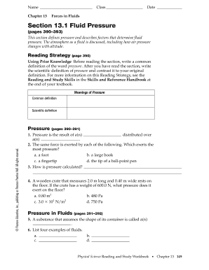 Section 13 1 Fluid Pressure Answer Key Pdf Fill And Sign Printable