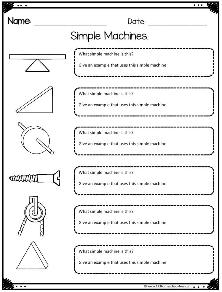 Simple Machines Worksheet Pdf Englishworksheet my id