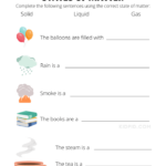 States Of Matter Grade 2 Worksheets