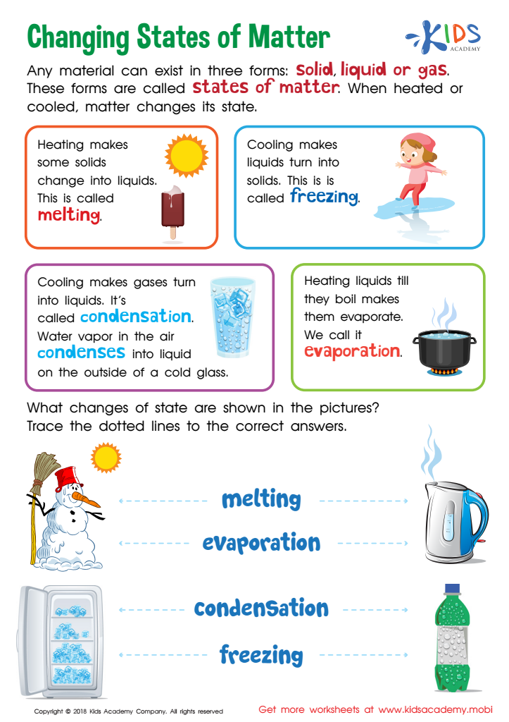 States Of Matter Worksheet Free Printable PDF For Kids Answers And 