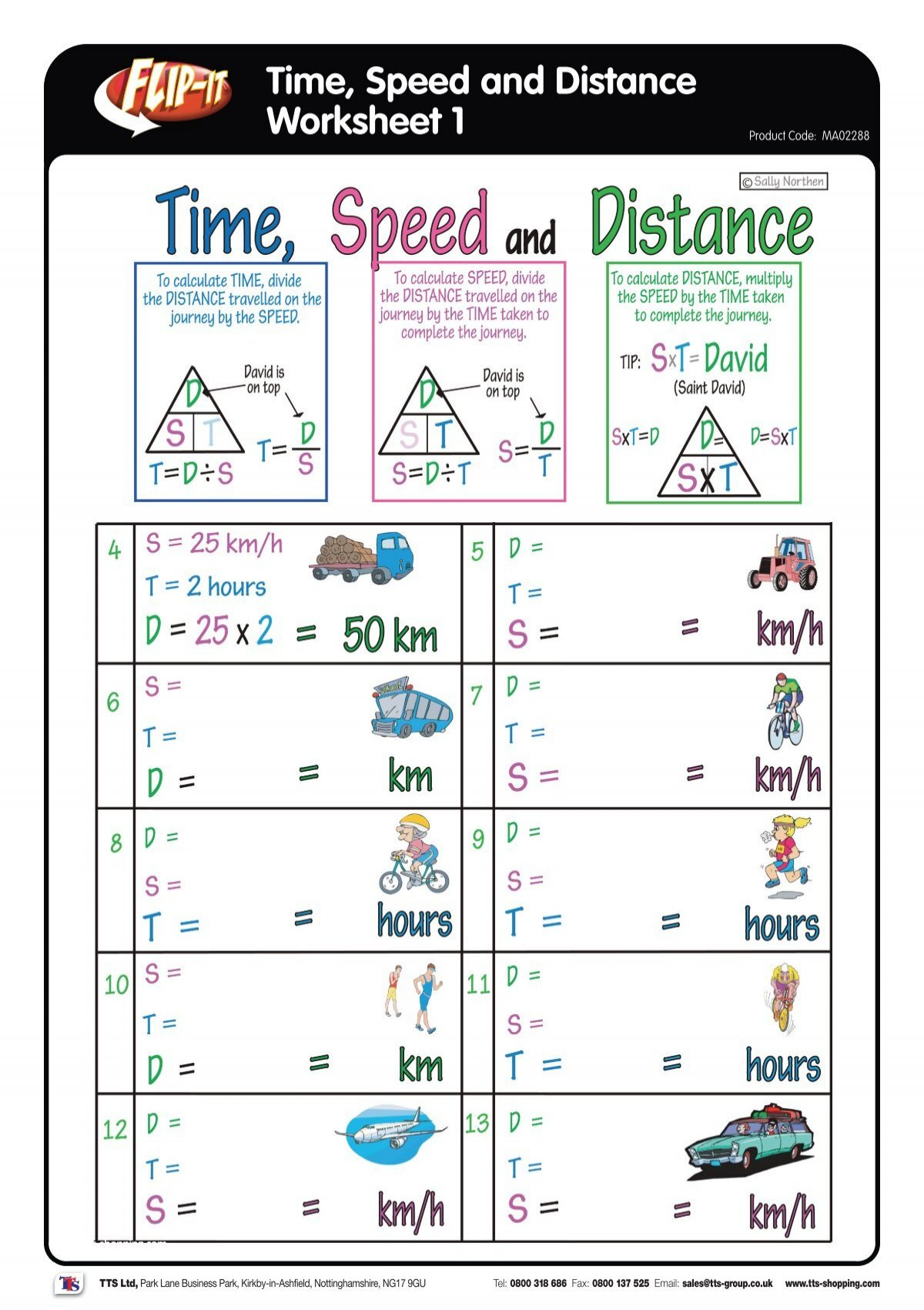 Time Speed And Distance Worksheet 1 TTS