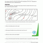 Topographic Map Worksheet Earth Science