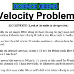 Velocity Worksheet Physical Science