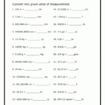 Worksheet Converting Units Of Measurement