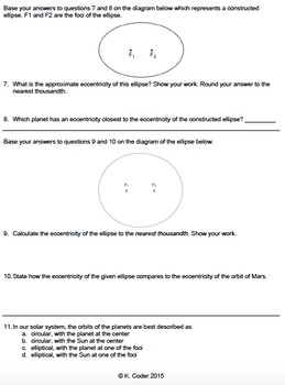 Worksheet Eccentricity Editable TpT