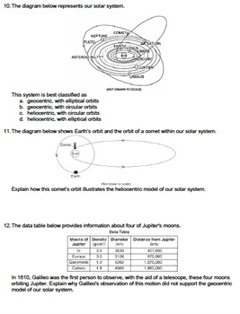 Worksheet Geocentric Vs Heliocentric Model Editable TPT