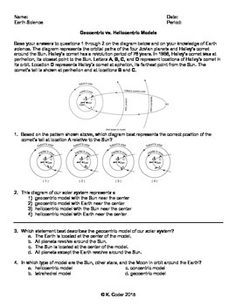 Worksheet Geocentric Vs Heliocentric Model This Worksheet Has 8 