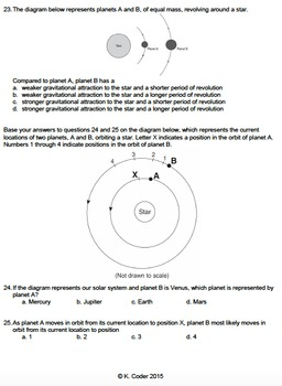 Worksheet Kepler 39 s Laws Multiple Choice Editable TPT