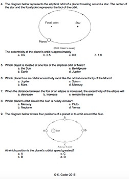 Worksheet Kepler 39 s Laws Multiple Choice Editable TPT