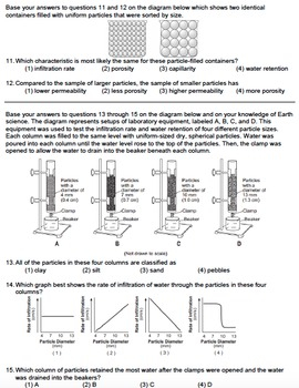 Worksheet Permeability Porosity Capillarity EDITABLE TpT