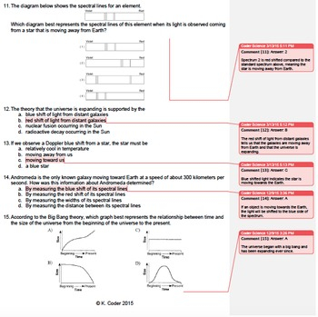 Worksheet Universe The Big Bang Editable w ANSWERS EXPLAINED