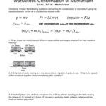 Worksheets Momentum And Impulse